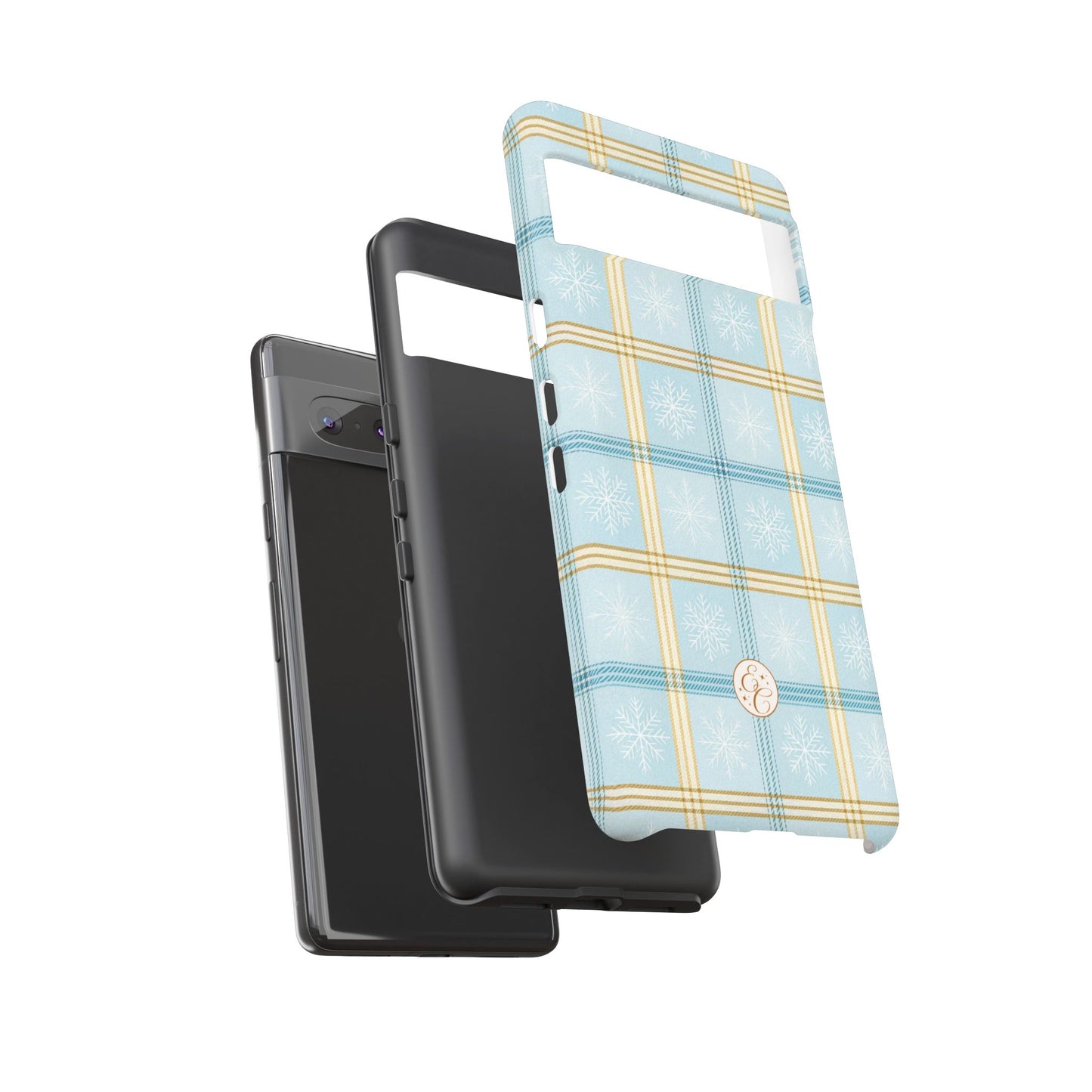 Blue Winter Plaid Tough Phone Case