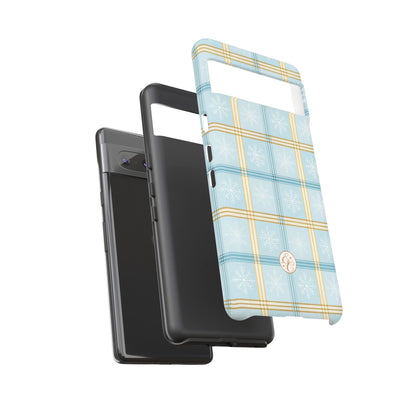 Blue Winter Plaid Tough Phone Case