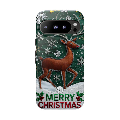 Merry Christmas Reindeer Tough Phone Case