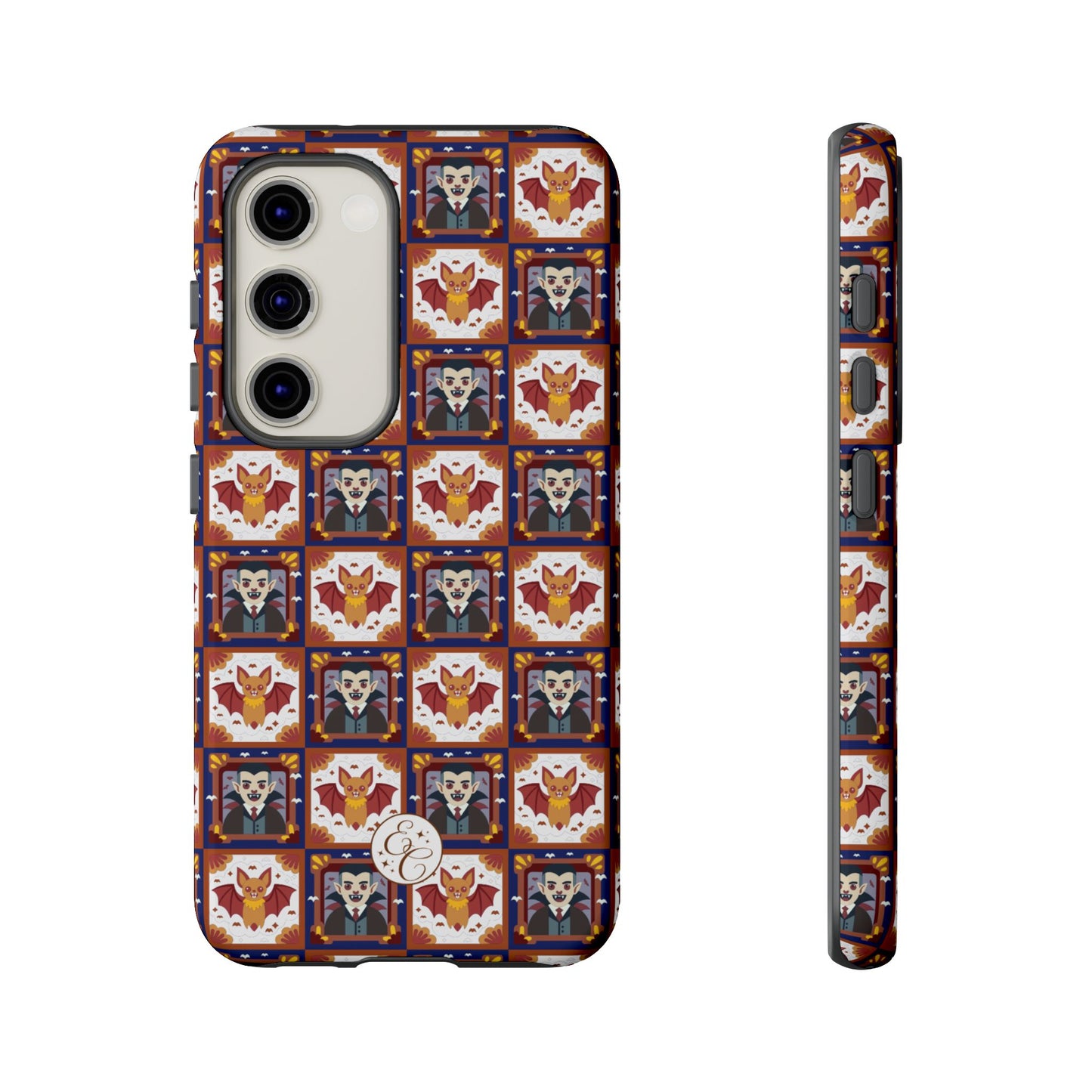 Dracula & Bat Pattern Tough Phone Case