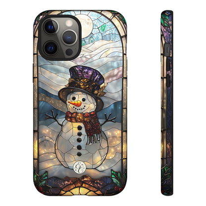 Snowman Stained Glass Tough Phone Case