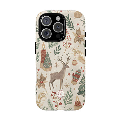 Rustic Christmas Reindeer Tough Phone Case