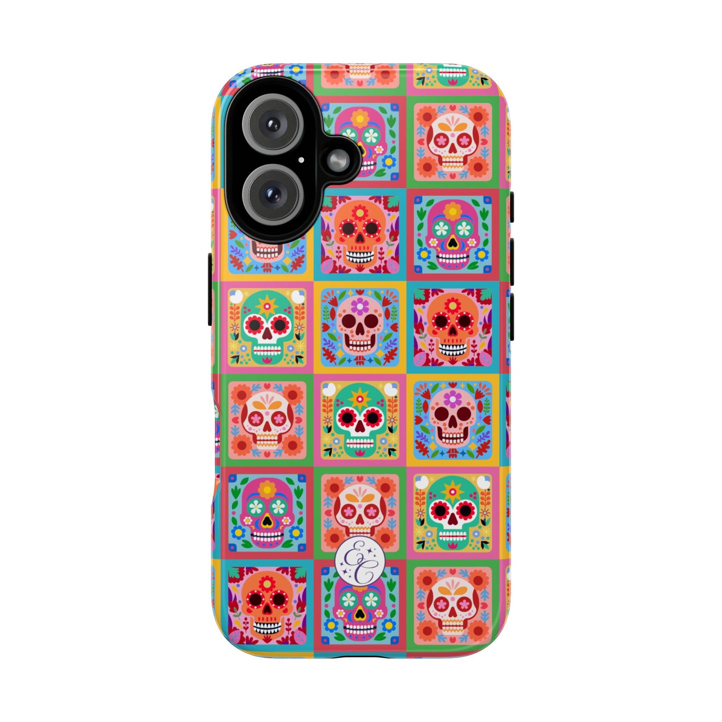 Colorful Sugar Skull Pattern Tough Phone Case