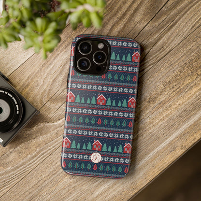 Winter Cottage Pattern Tough Phone Case