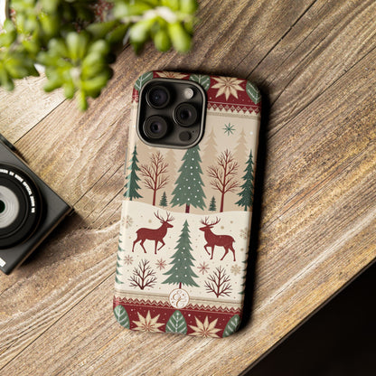 Vintage Christmas Reindeer Tough Phone Case