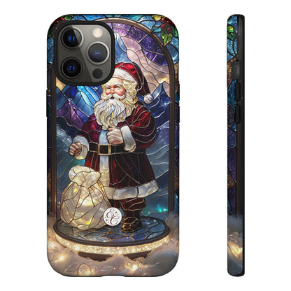 Santa Claus Stained Glass Tough Phone Case