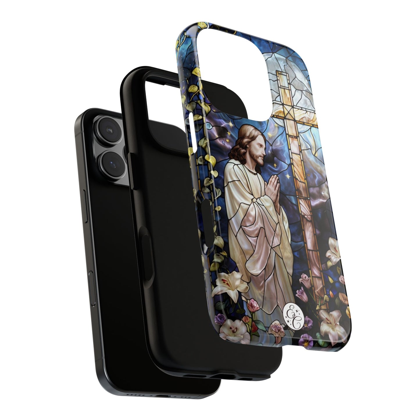 Jesus Praying Stained Glass Tough Phone Case
