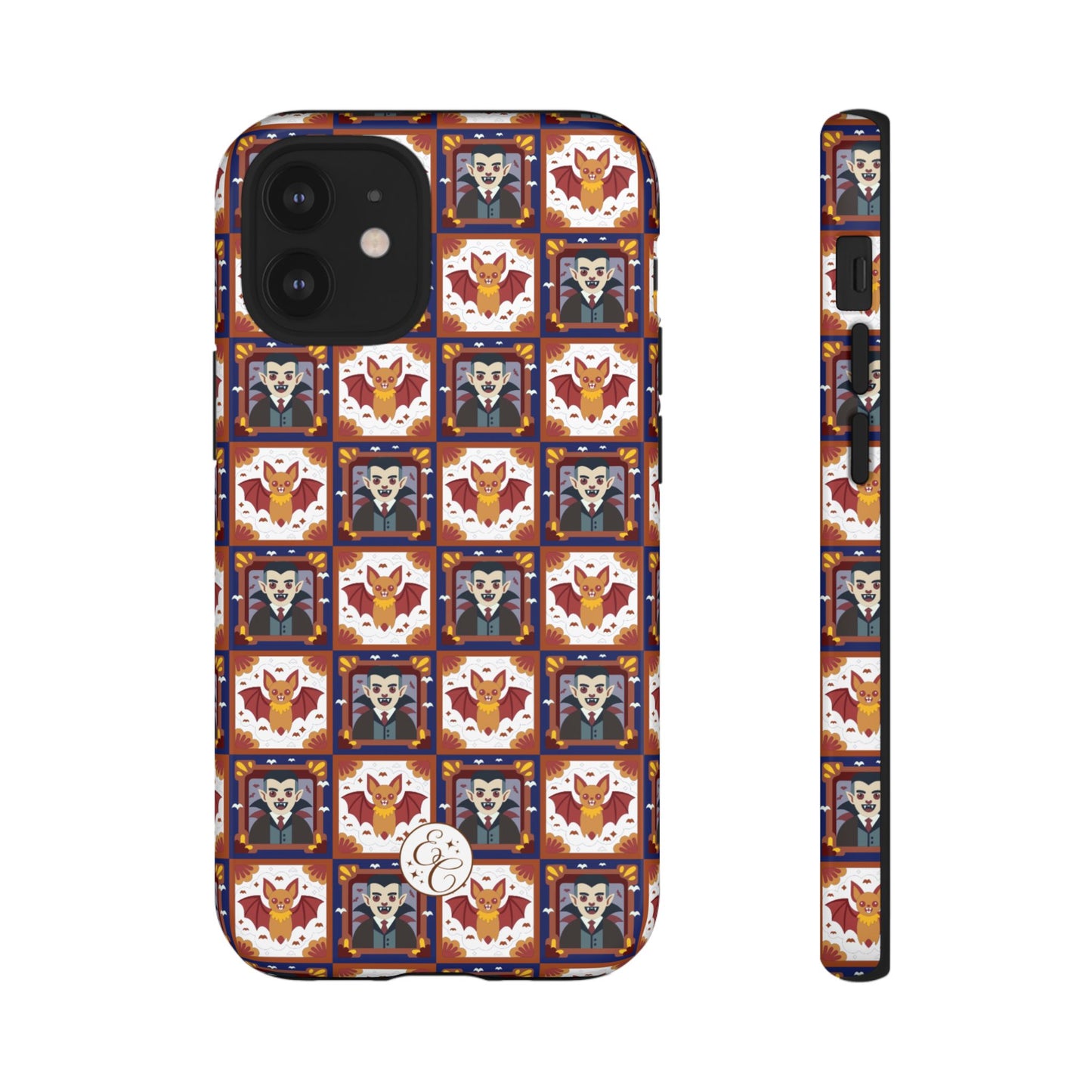 Dracula & Bat Pattern Tough Phone Case