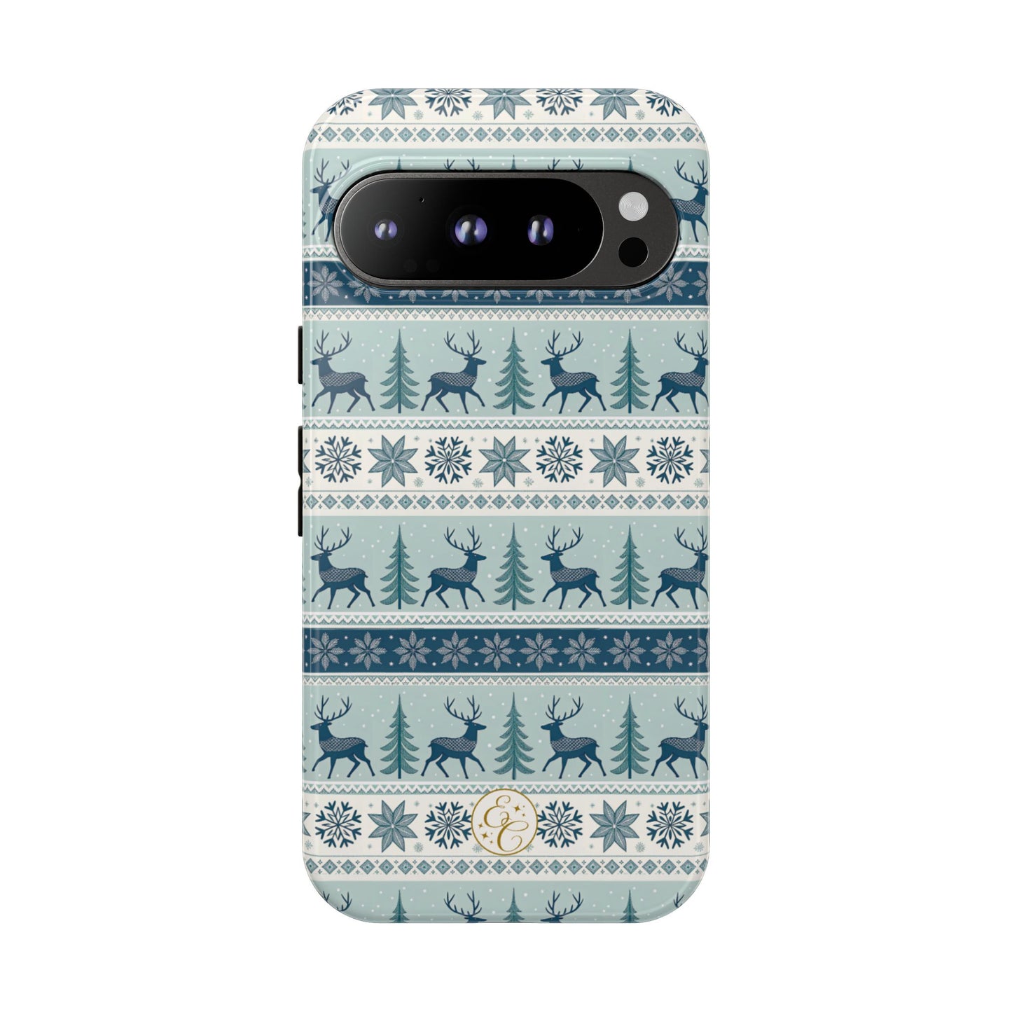 Blue Winter Reindeer Tough Phone Case