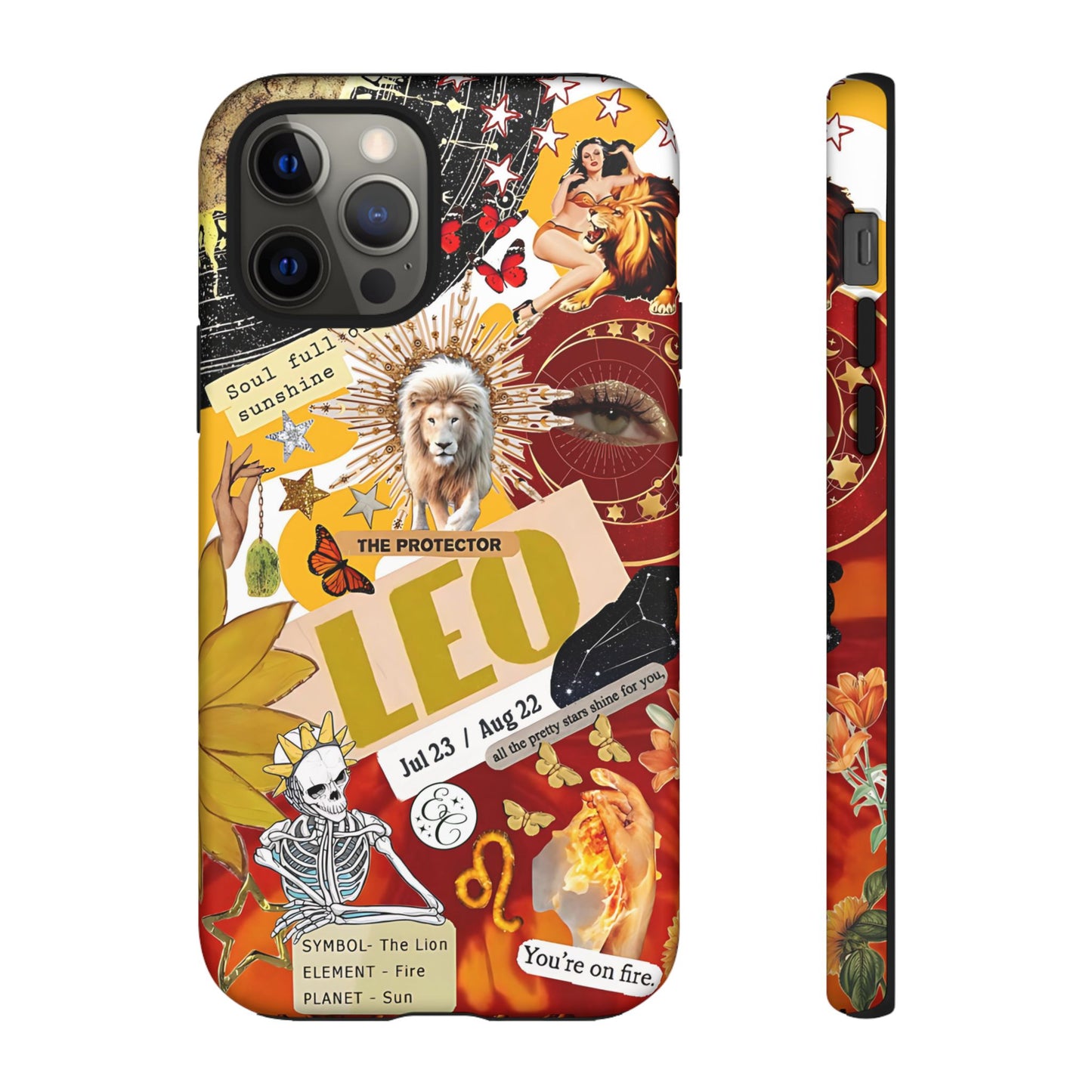 Leo Vintage Zodiac Collage Tough Phone Case