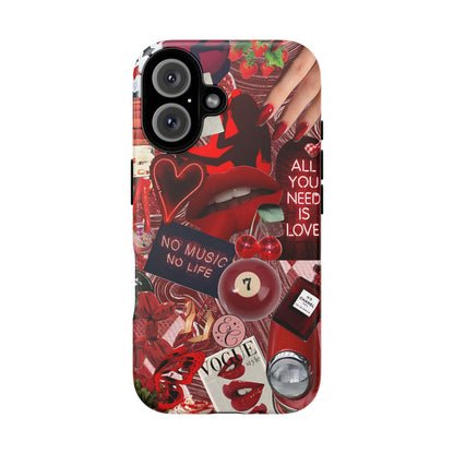 Red Aesthetic Collage Tough Phone Case