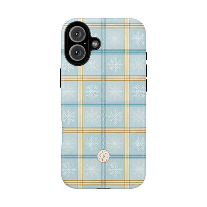 Blue Winter Plaid Tough Phone Case