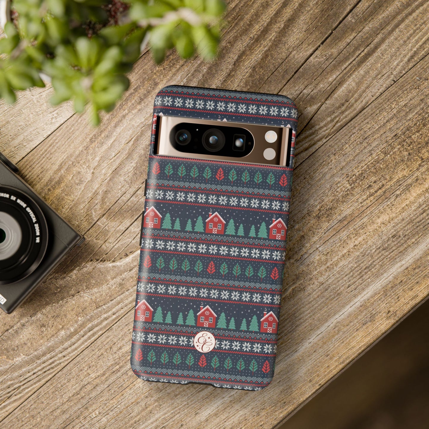 Winter Cottage Pattern Tough Phone Case