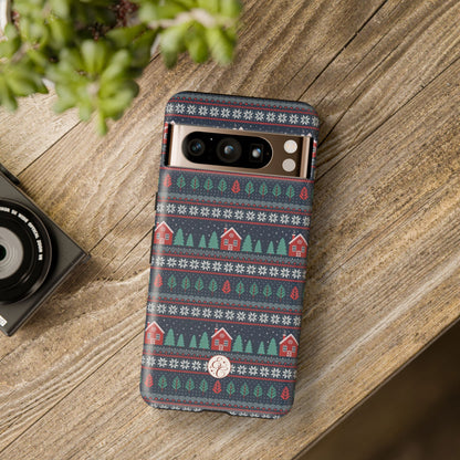 Winter Cottage Pattern Tough Phone Case