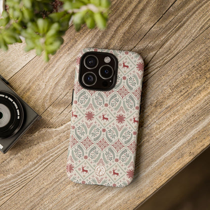 Red Reindeer Christmas Pattern Phone Case