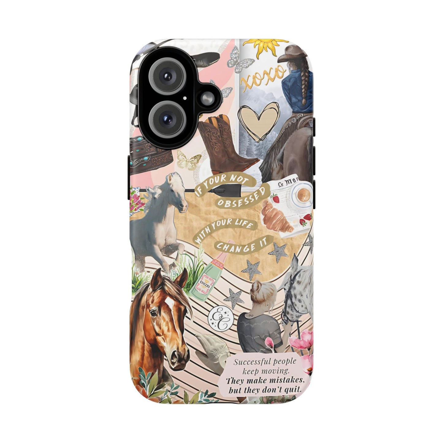 Equestrian Cowgirl Collage Tough Phone Case