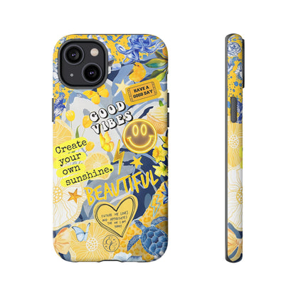 Yellow and Blue Collage Tough Phone Case