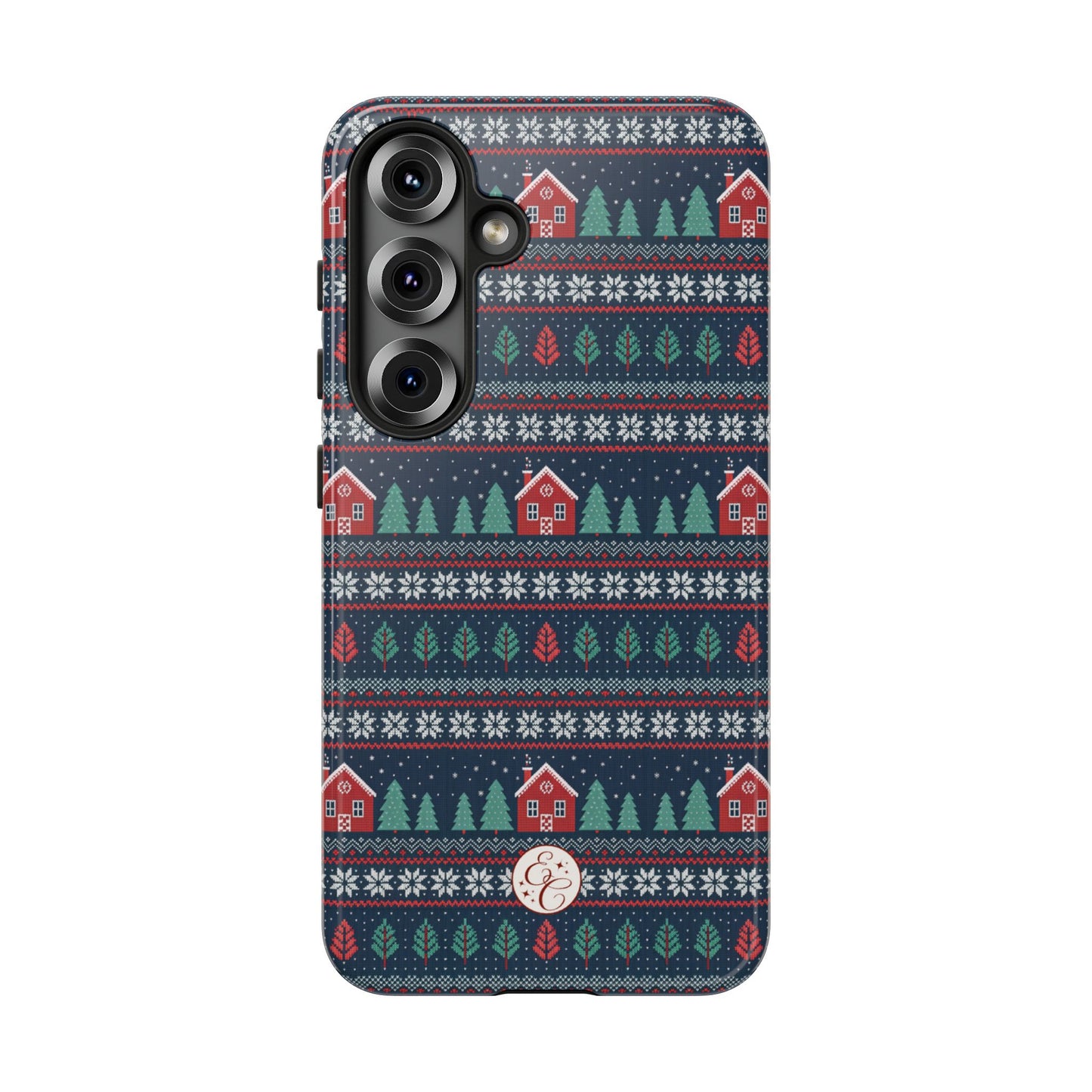 Winter Cottage Pattern Tough Phone Case