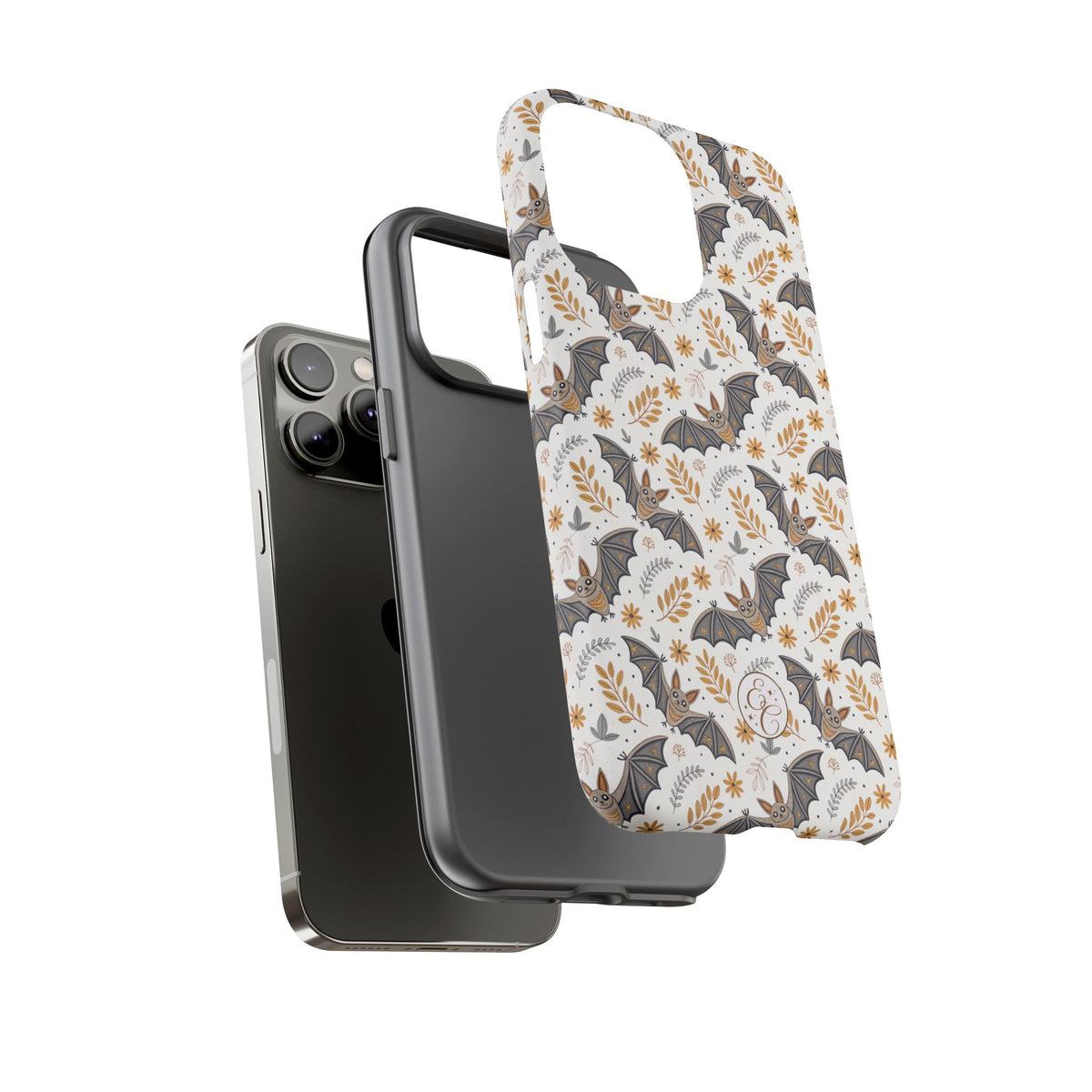 Boho Bat Pattern Halloween Phone Case