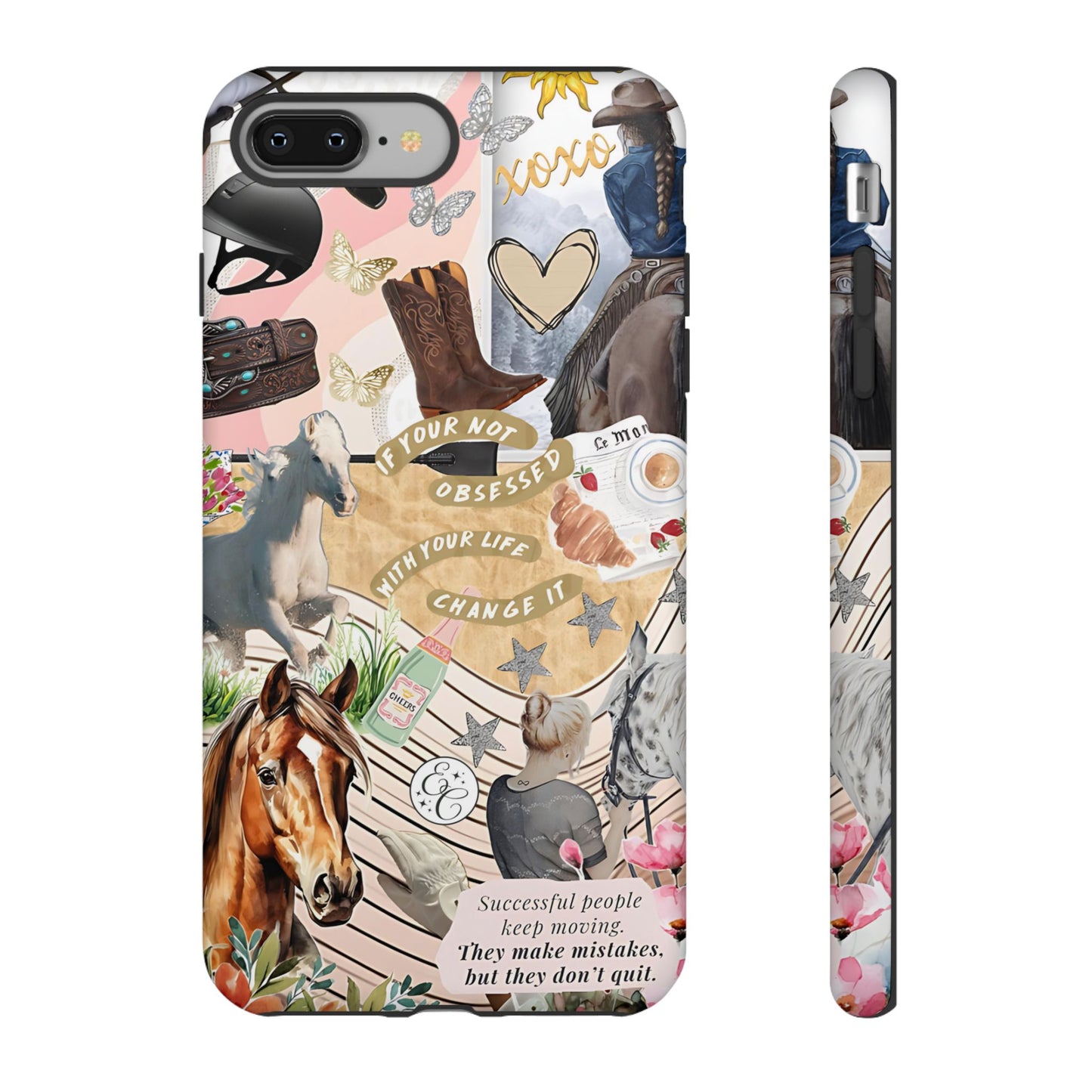 Equestrian Cowgirl Collage Tough Phone Case