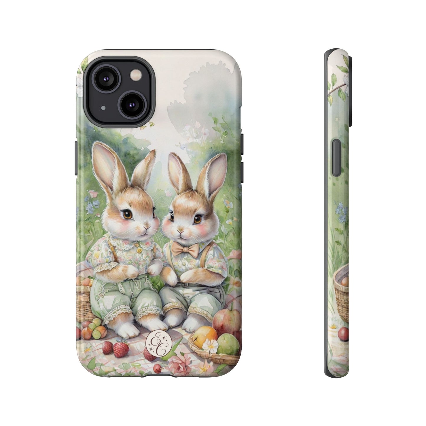 Vintage Bunny Picnic Tough Phone Case