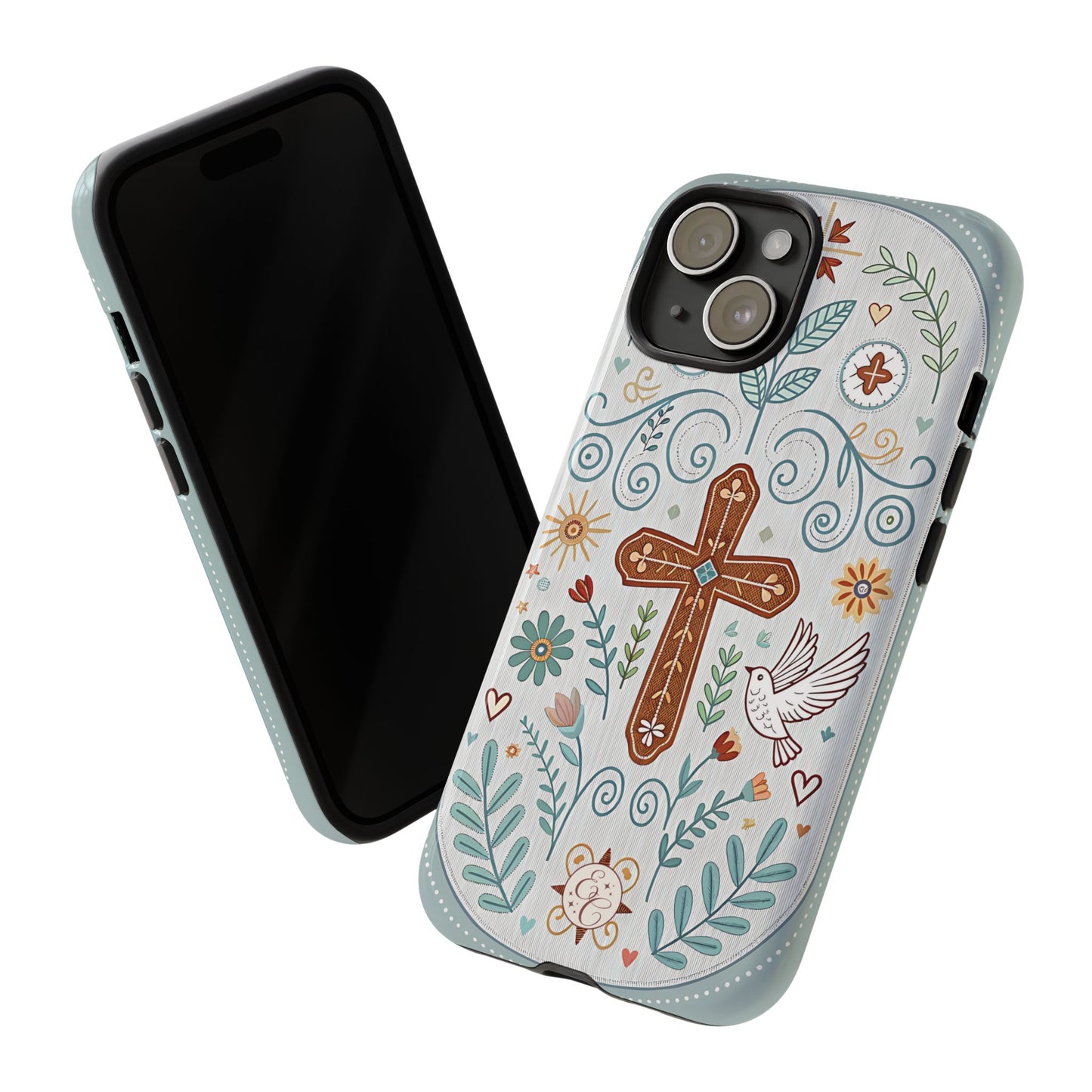 Christian Cross Floral Tough Phone Case