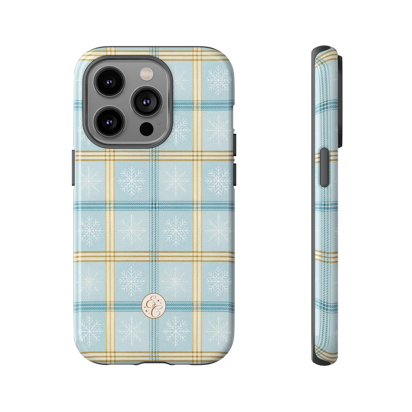 Blue Winter Plaid Tough Phone Case