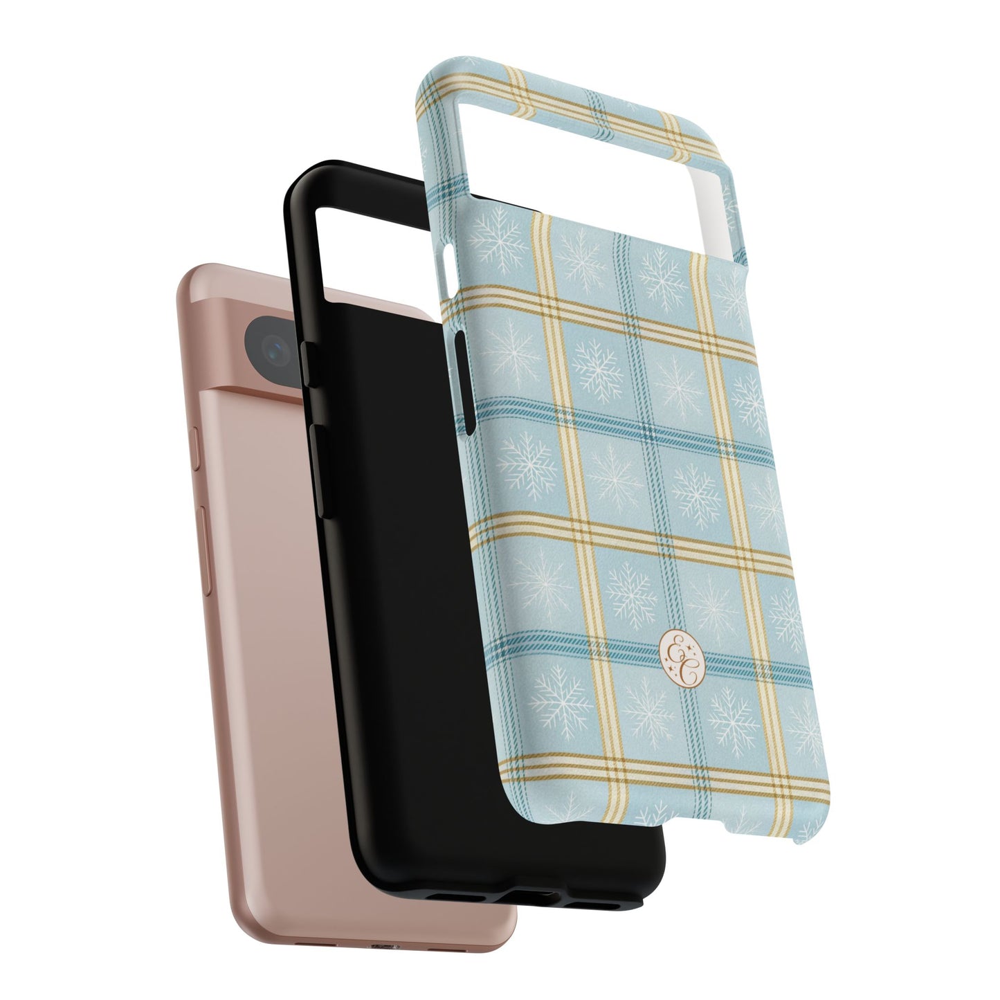 Blue Winter Plaid Tough Phone Case