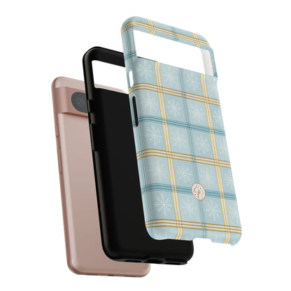 Blue Winter Plaid Tough Phone Case