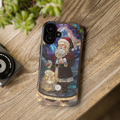 Santa Claus Stained Glass Tough Phone Case