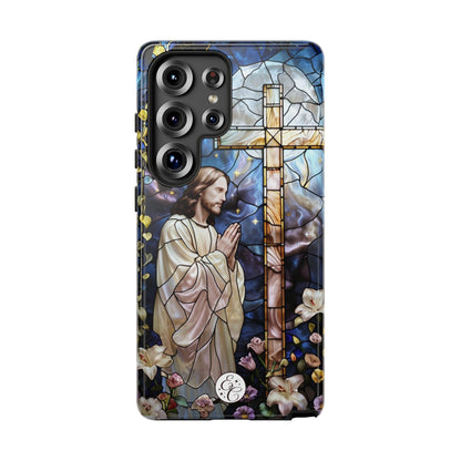 Jesus Praying Stained Glass Tough Phone Case