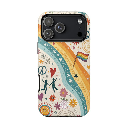 LGTBQ+ Pride Boho Doodle Tough Phone Case