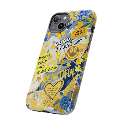 Yellow and Blue Collage Tough Phone Case