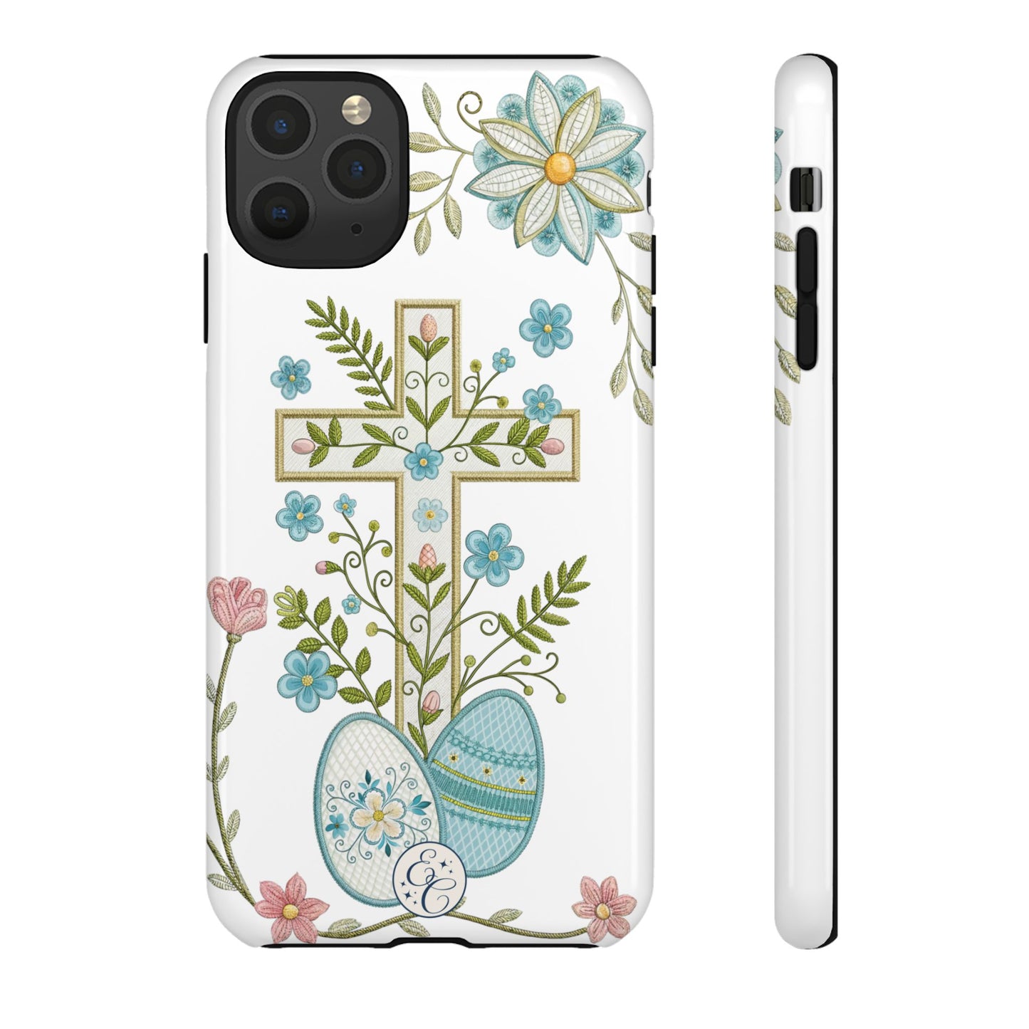 Vintage Easter Floral Cross Tough Phone Case