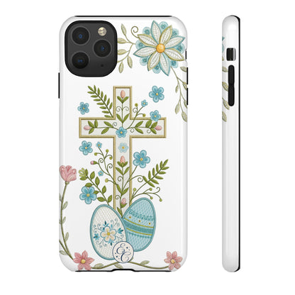 Vintage Easter Floral Cross Tough Phone Case