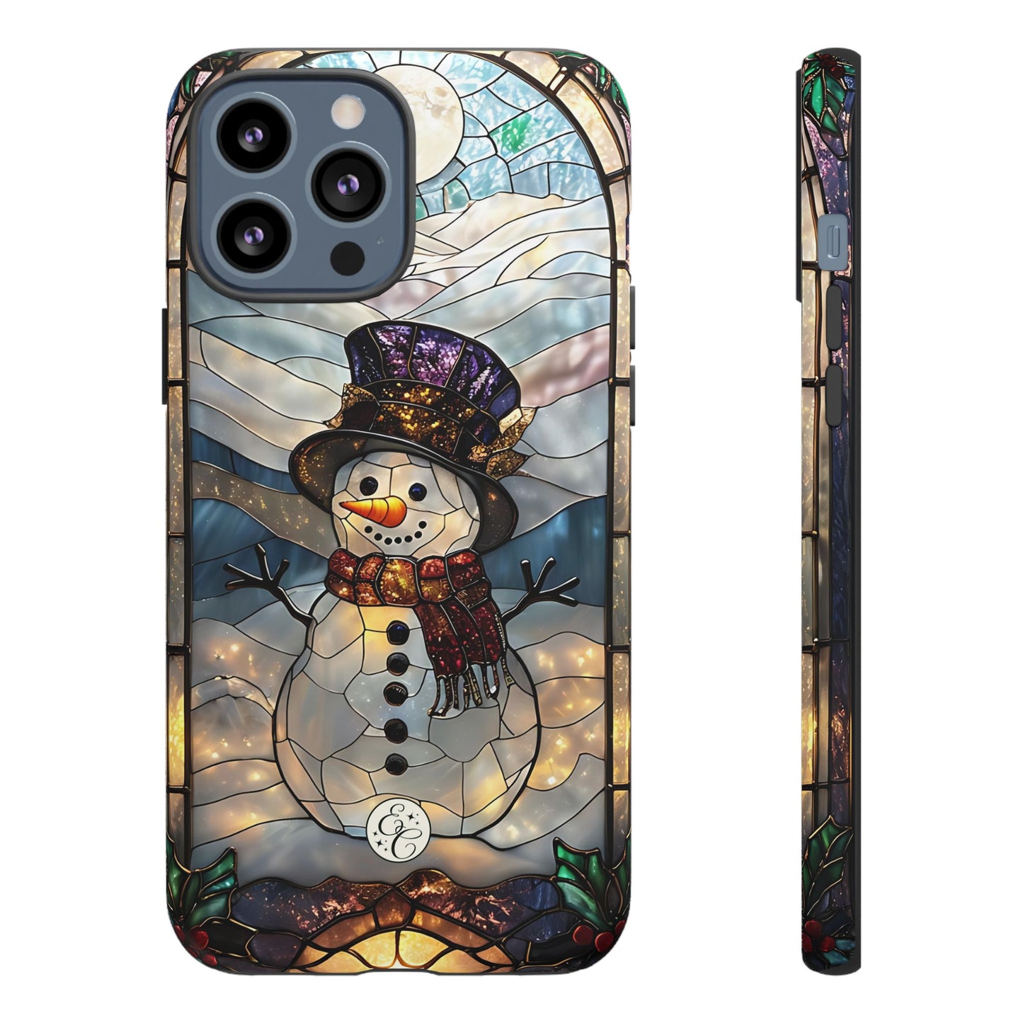 Snowman Stained Glass Tough Phone Case