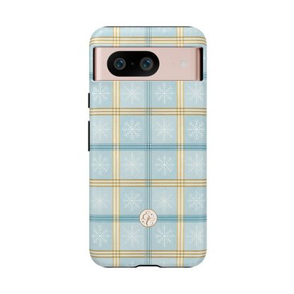 Blue Winter Plaid Tough Phone Case
