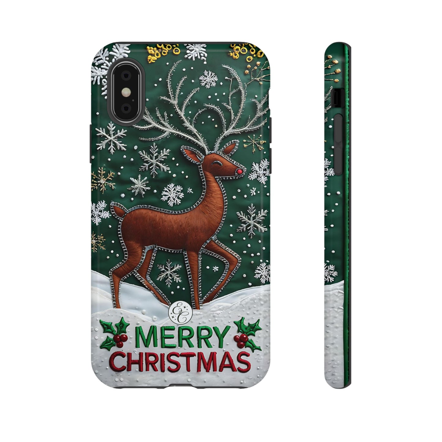 Merry Christmas Reindeer Tough Phone Case