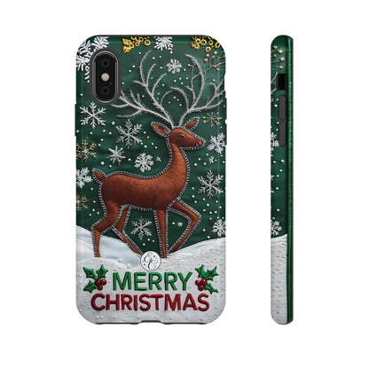Merry Christmas Reindeer Tough Phone Case