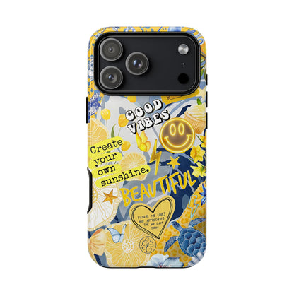 Yellow and Blue Collage Tough Phone Case