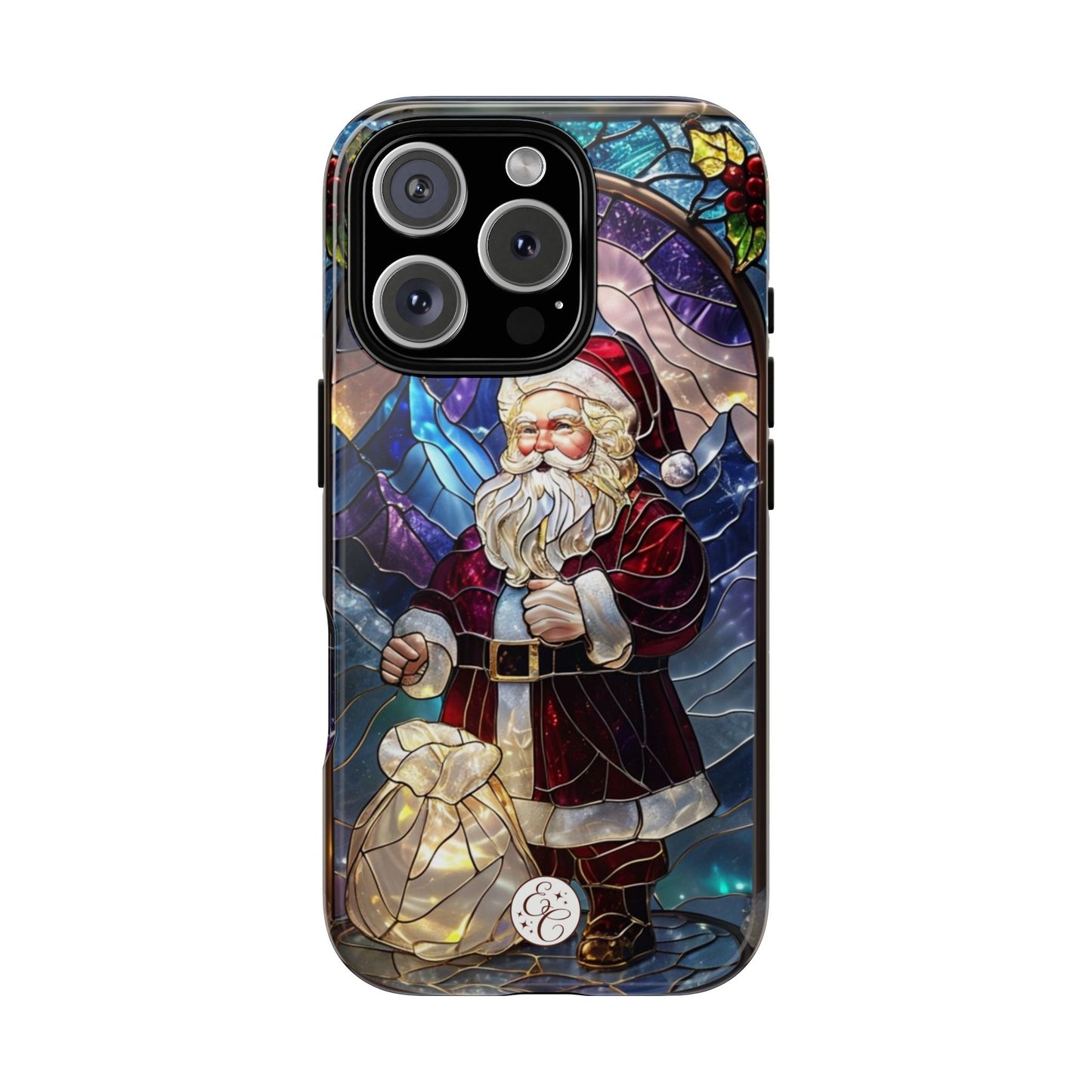 Santa Claus Stained Glass Tough Phone Case