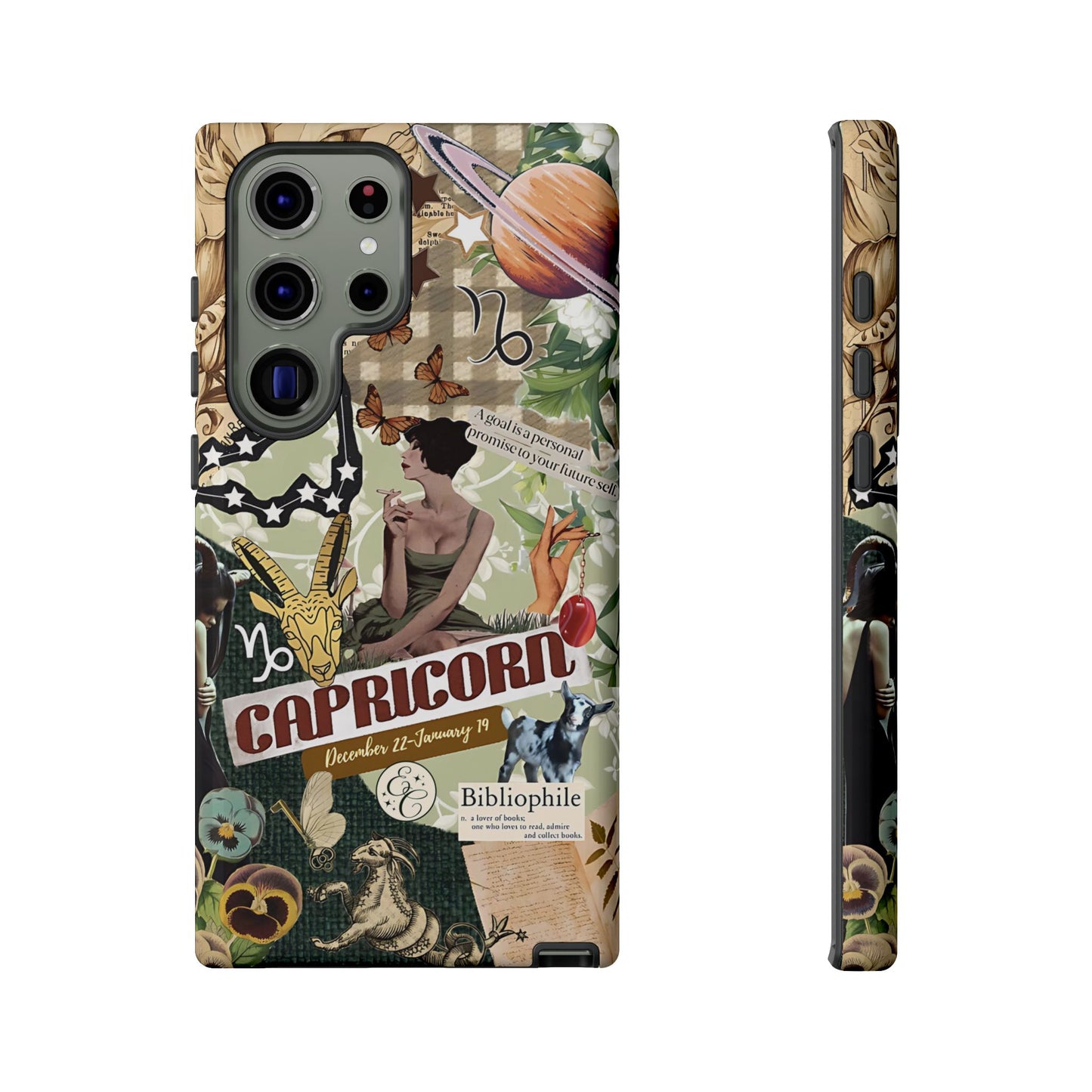 Capricorn Retro Zodiac Collage Tough Phone Case