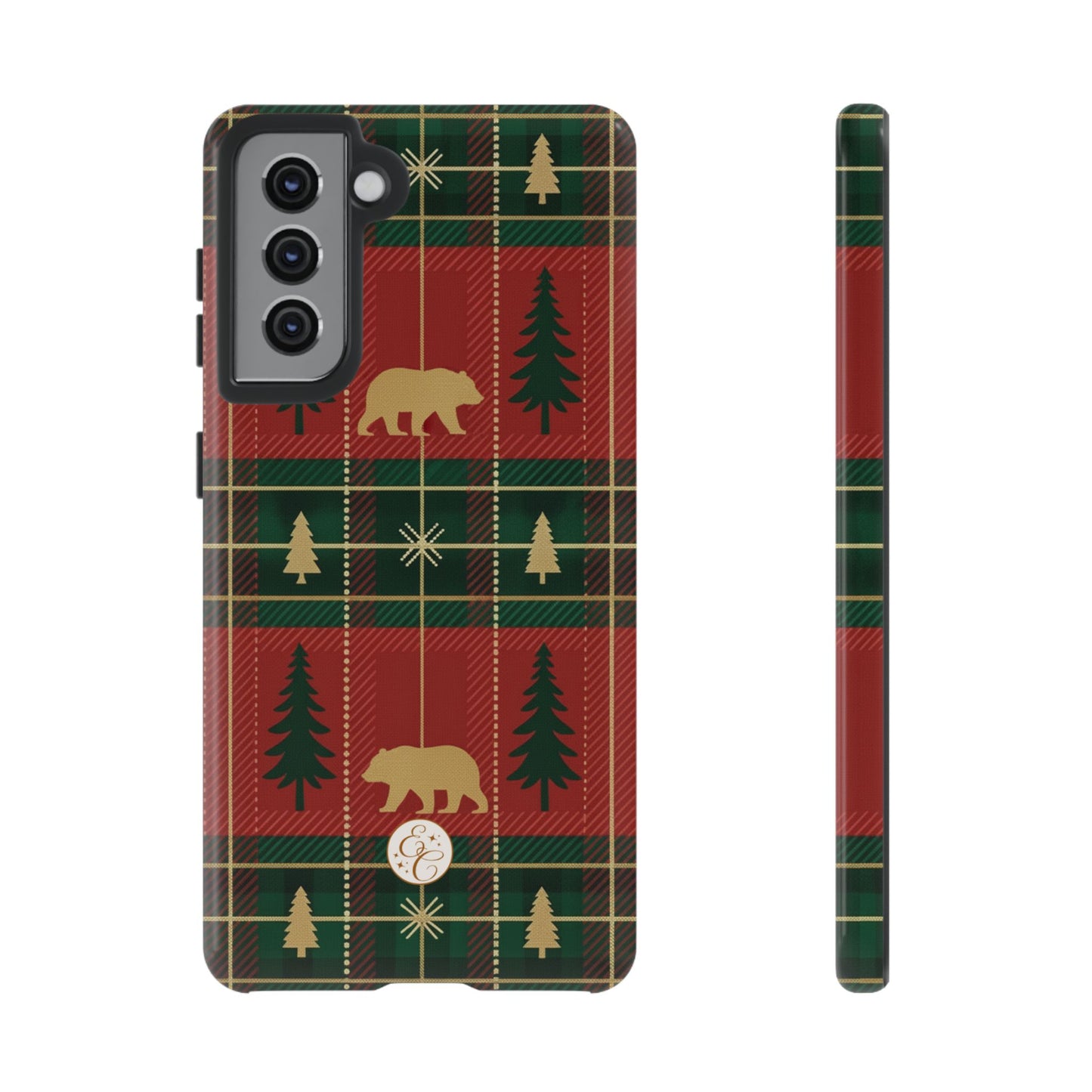Christmas Bear Plaid Tough Phone Case
