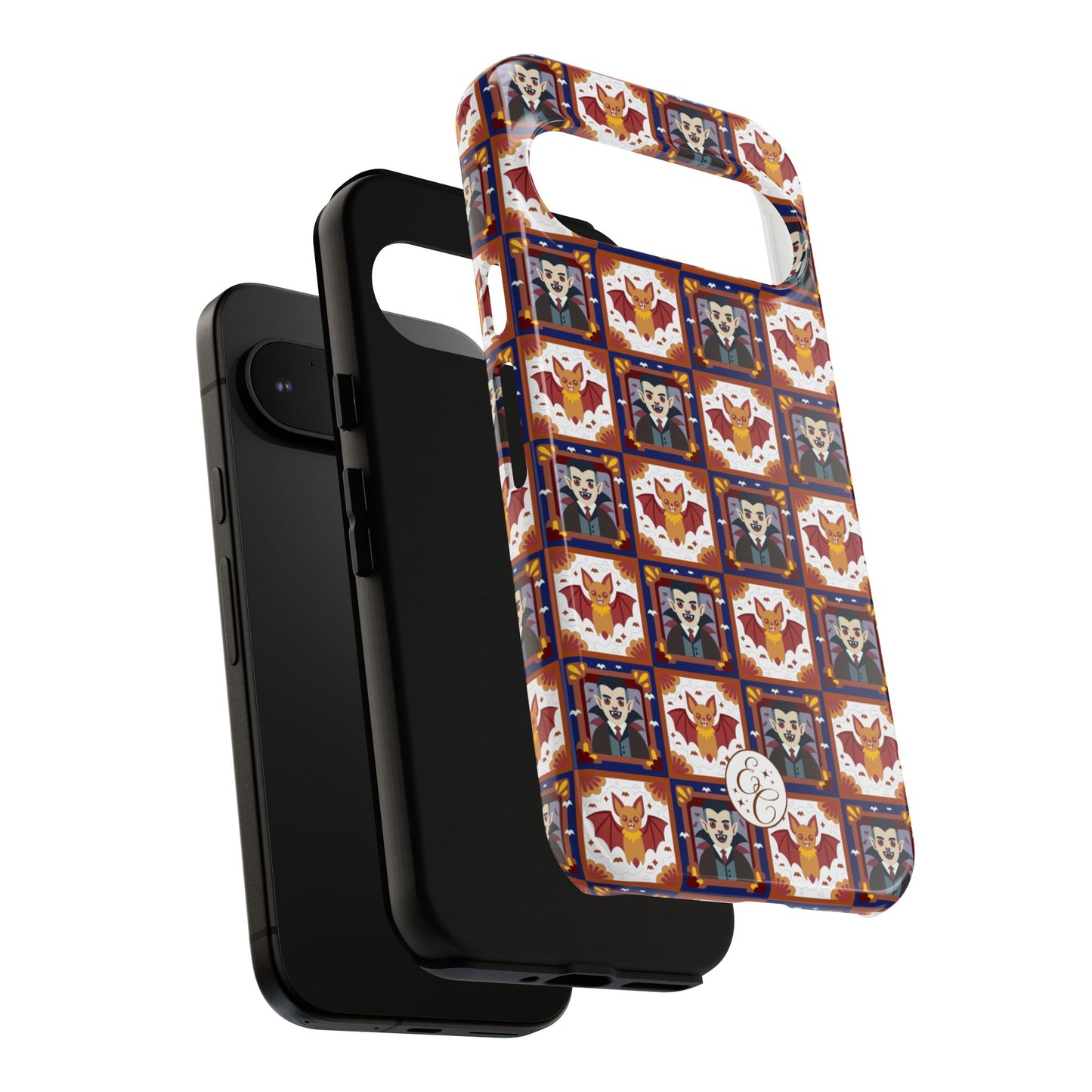 Dracula & Bat Pattern Tough Phone Case