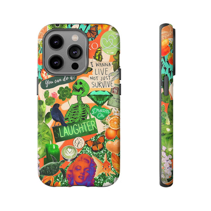 Green and Orange Collage Tough Phone Case