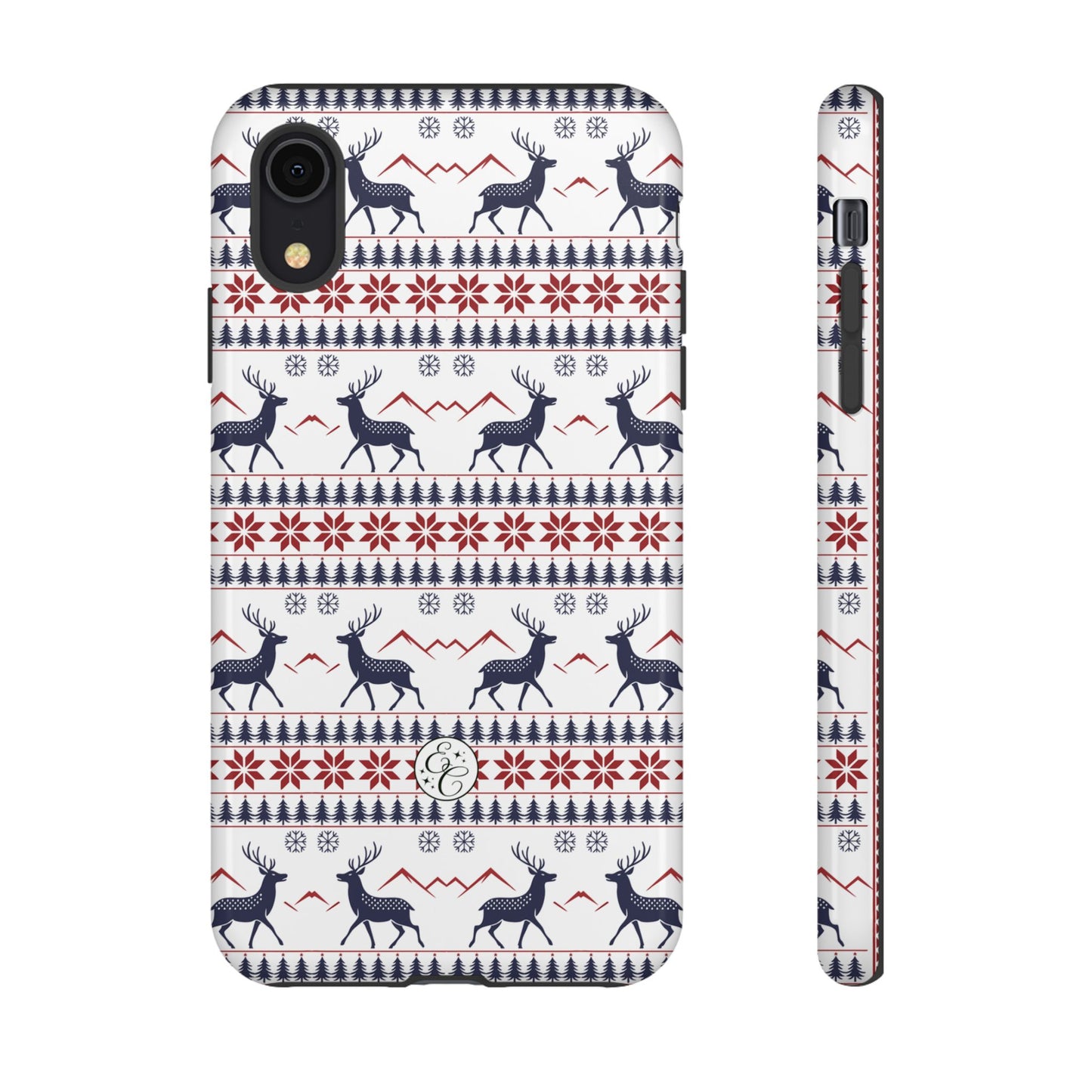 Christmas Reindeer Pattern Tough Phone Case