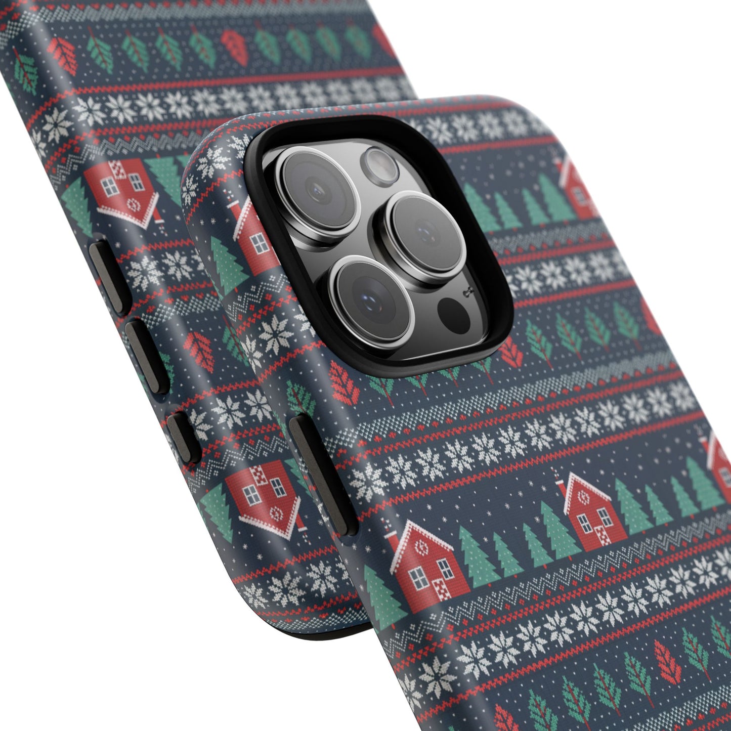 Winter Cottage Pattern Tough Phone Case
