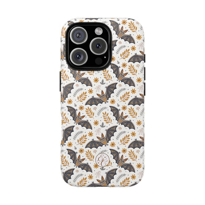 Boho Halloween Bat Pattern Tough Phone Case