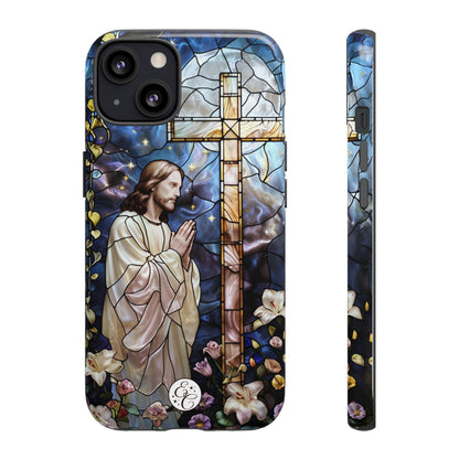 Jesus Praying Stained Glass Tough Phone Case