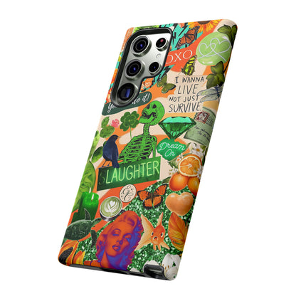 Green and Orange Collage Tough Phone Case